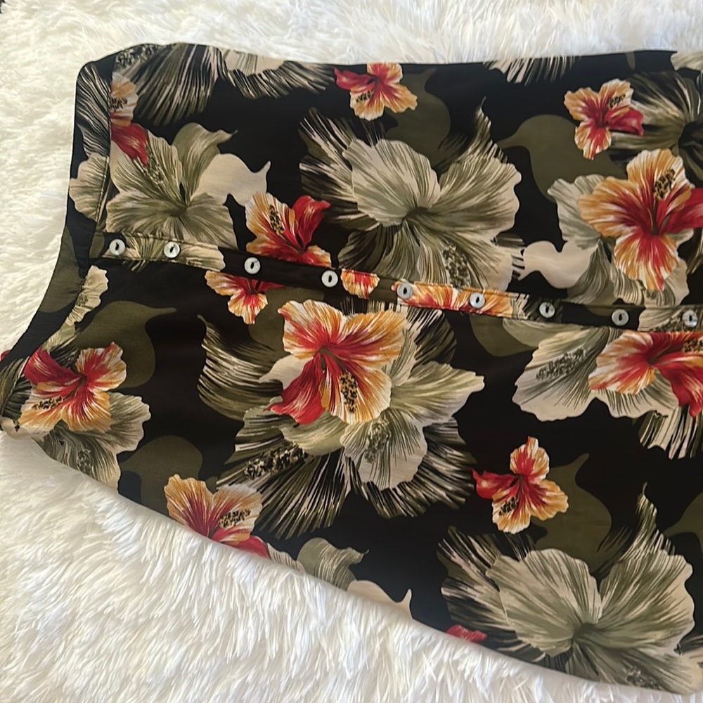 Tropical high low front opening skirt